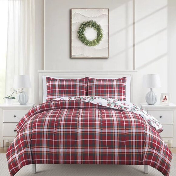 Enchante Wreath With Bow Reversible 3-Pc. Comforter Sets NIP - Picture 2 of 8